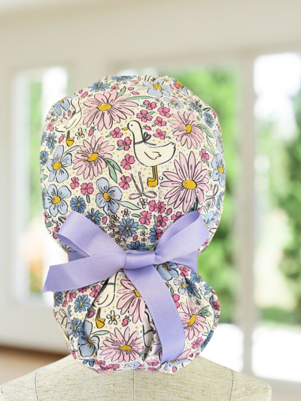 Happy Goose~ Ponytail Scrub Cap~ Nurse Hat, CNA, MD, Tech, Gift